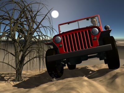 jeep, desert, landscape